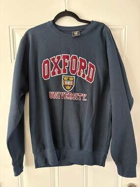 Official Oxford University Navy Blue Crewneck Sweatshirt Embroidered Logo Size L